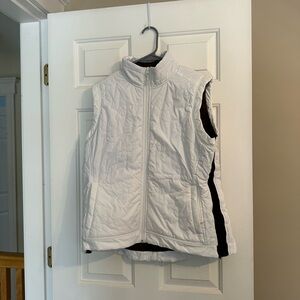 White Sierra White Quilted Vest with Black Side Panels